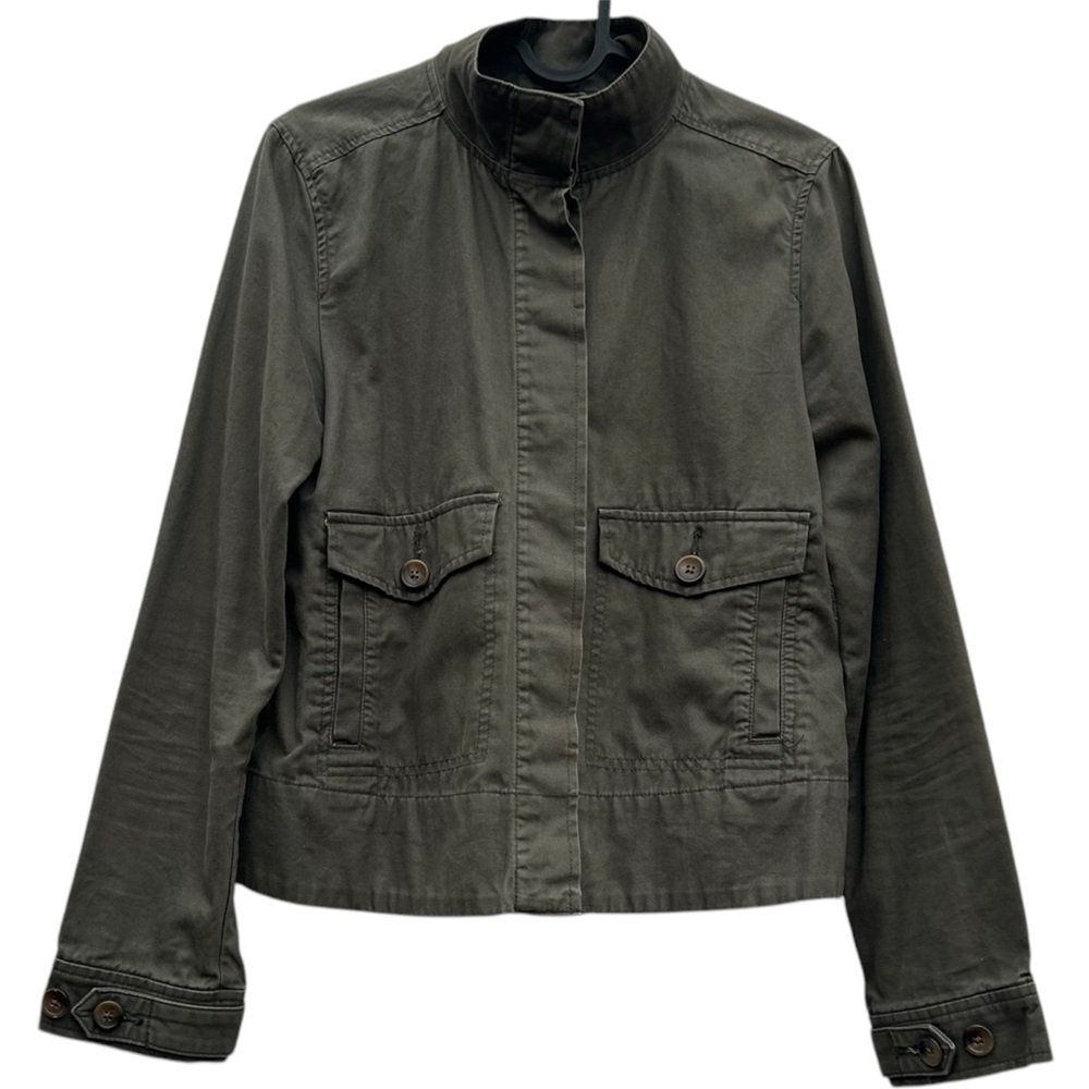 GAP NWOT Women’s Utility Hidden Button-Up Stand Collar Green Jacket Size: XS